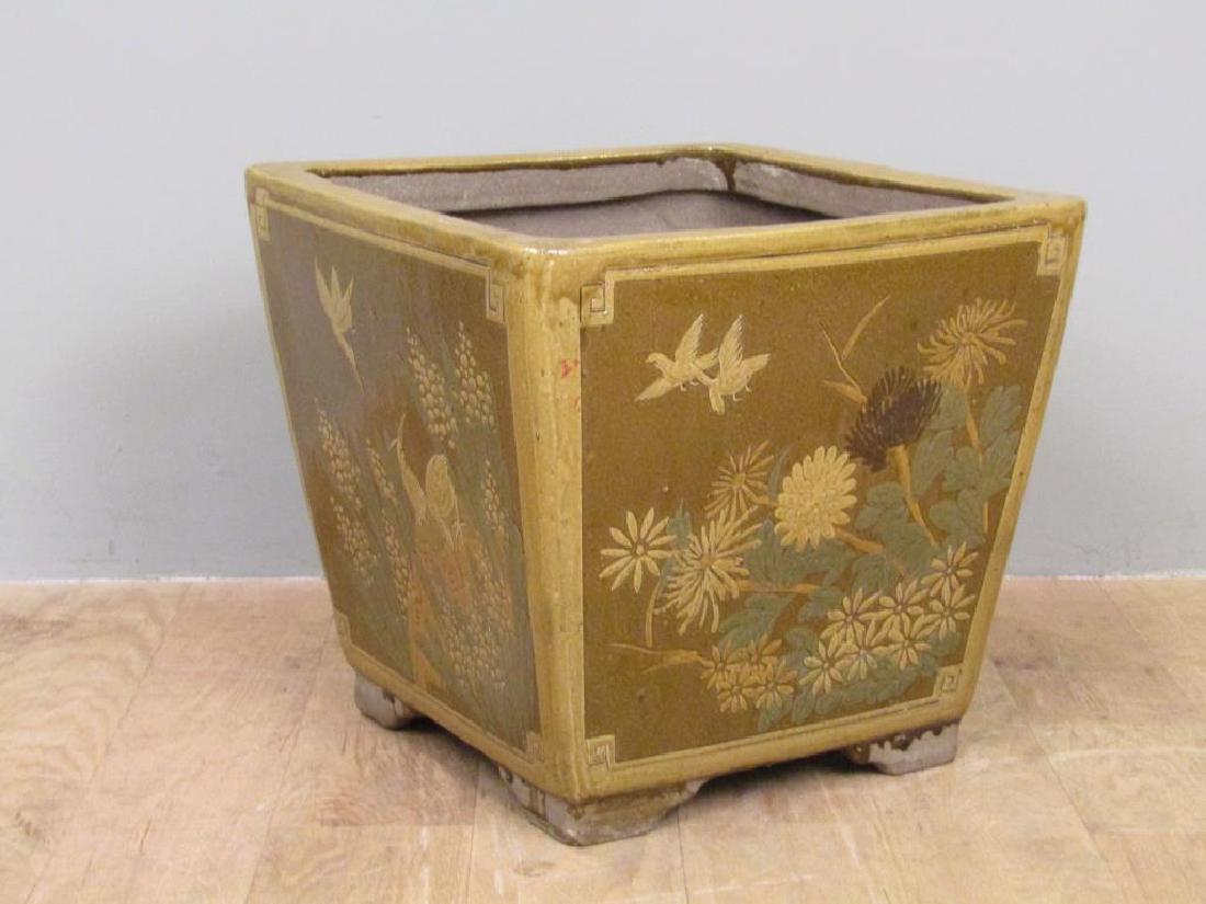 Large Chinese Art Deco Glazed Ceramic Planter (1 of 6)