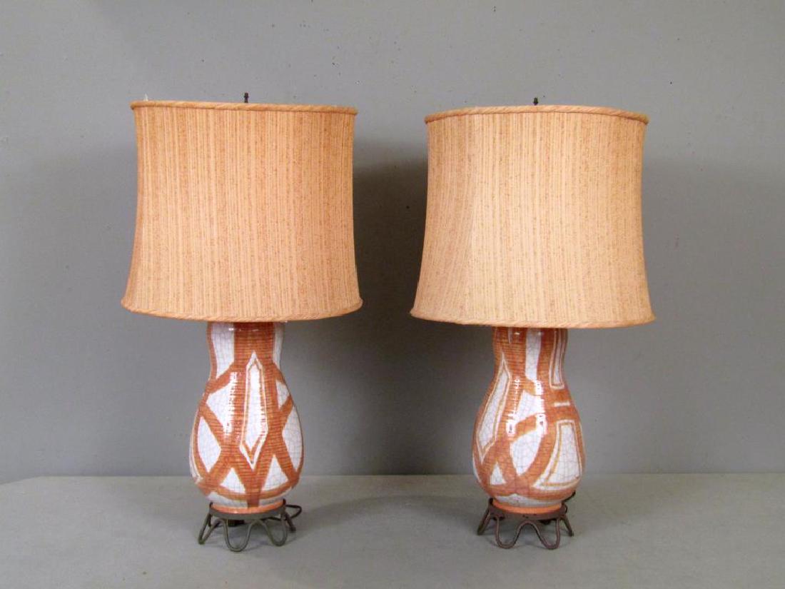 Pair Mid Century Italian Vase Lamps (1 of 6)