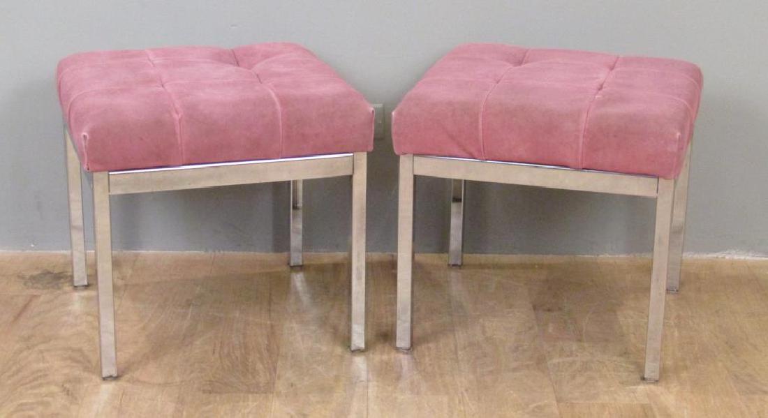 Pair Modern Chrome Benches (1 of 4)