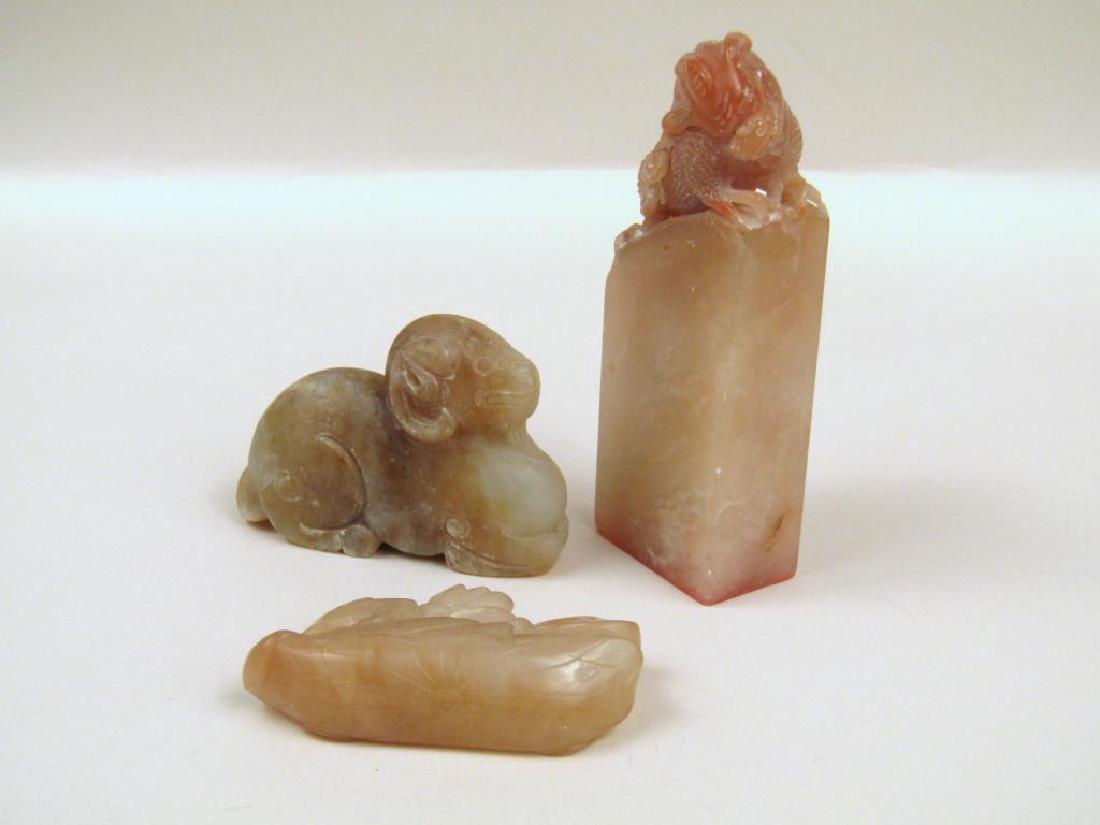3 Hardstone and Jade Carved Articles (1 of 5)