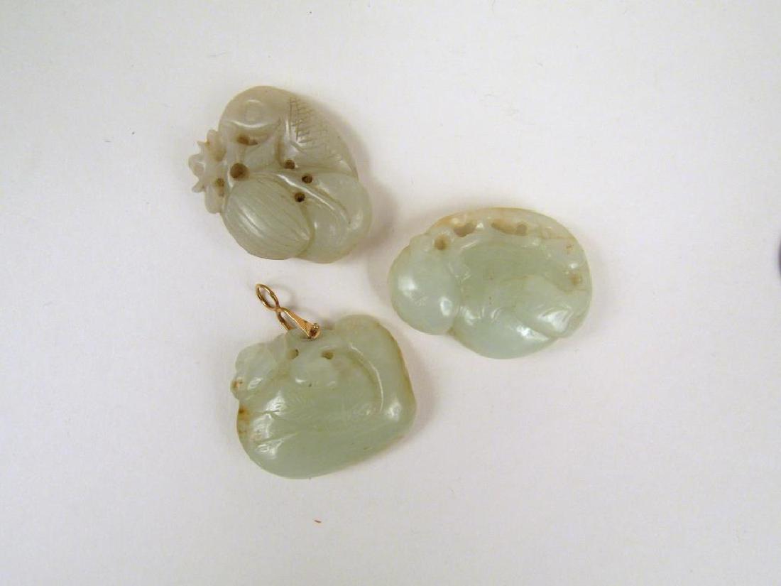 3 Small Chinese Carved Jade Toggles (1 of 5)