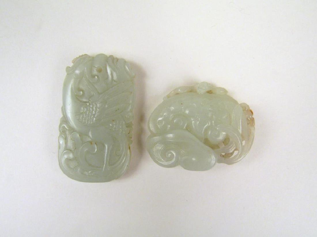 2 Carved Chinese Jade Toggles (1 of 4)