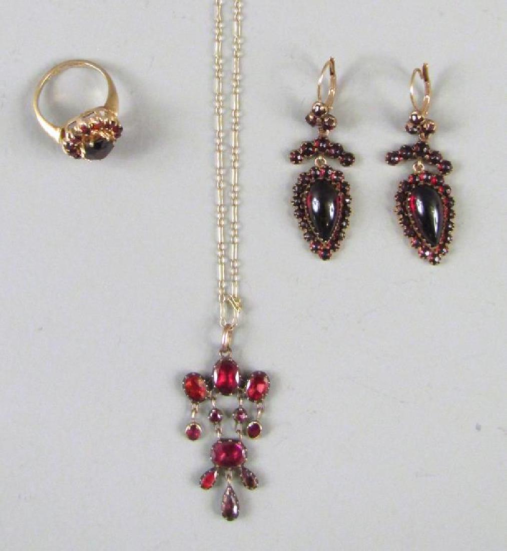 4 Pc. Gold and Garnet Jewelry Ensemble (1 of 7)