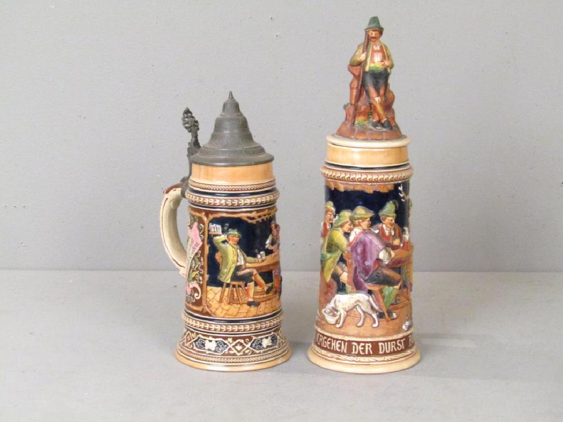 2 German Glazed Stoneware Beer Steins (1 of 7)