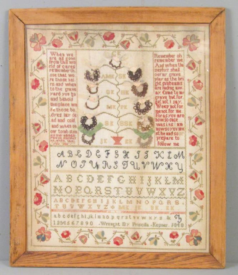Antique American Needlepoint Sampler (1 of 6)