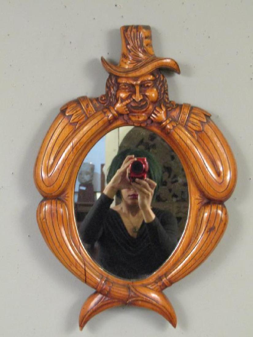 Whimsical Vintage Carved Walnut Mirror (1 of 6)