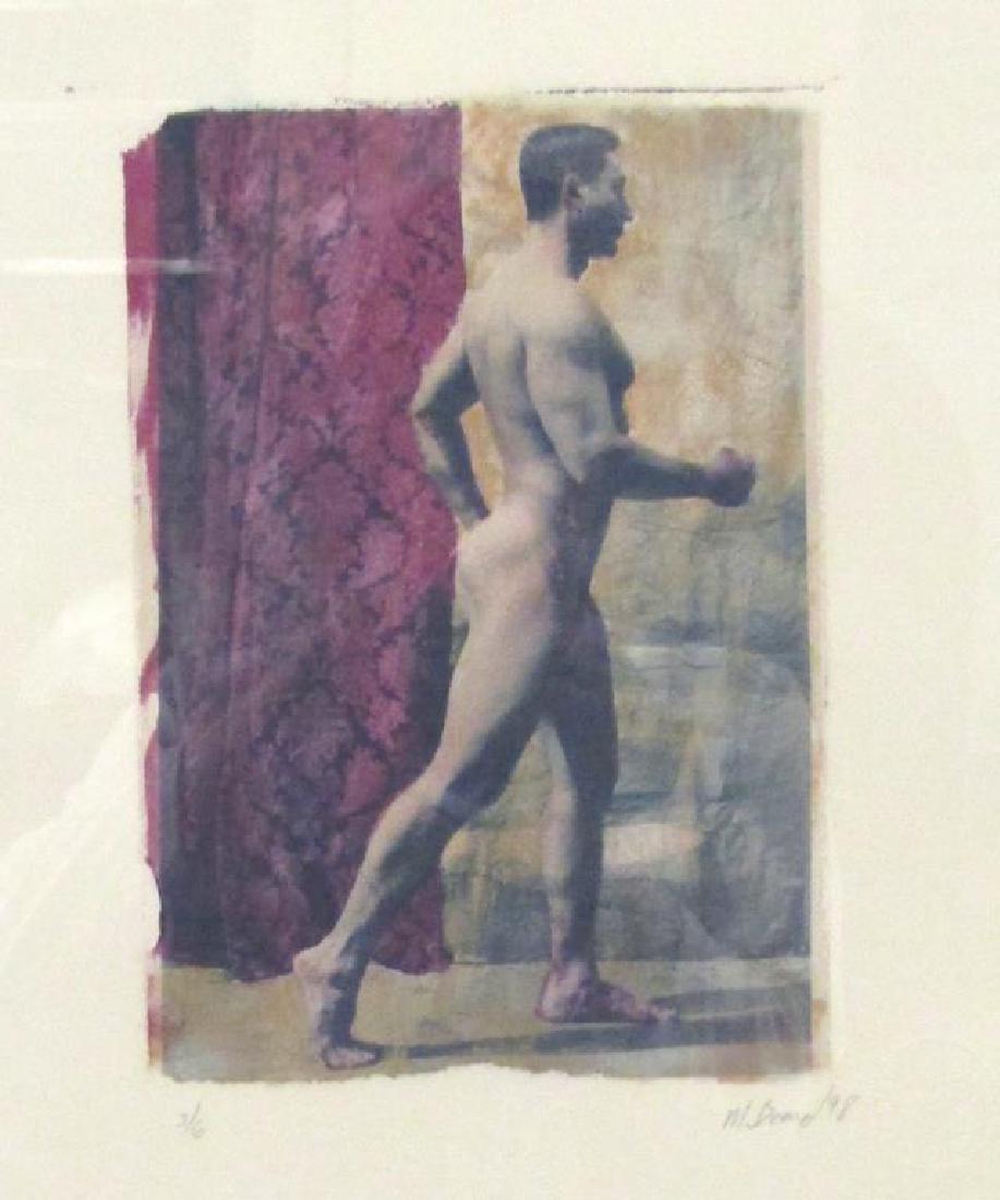 Mark Beard (Bruce Sargeant) - Lithograph: Nude study of a walking man. Signed and dated '98, numbered 3/6. Embossed stamp. 9.5" X 7" (24.5" X 17.5")