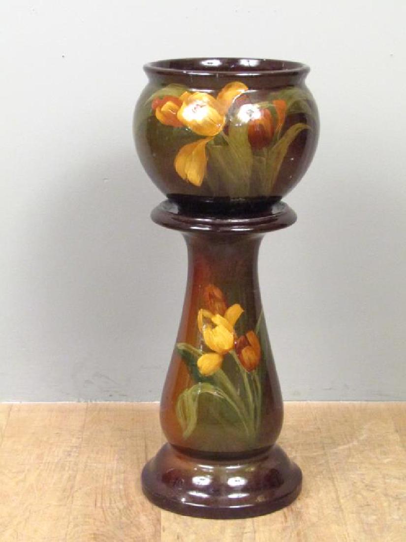 Glazed Ceramic Planter on Stand (1 of 7)