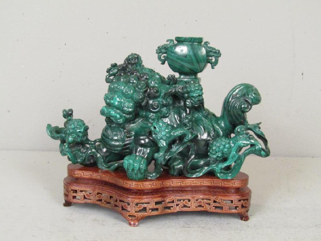 Heavy Chinese Carved Malachite Group (1 of 8)