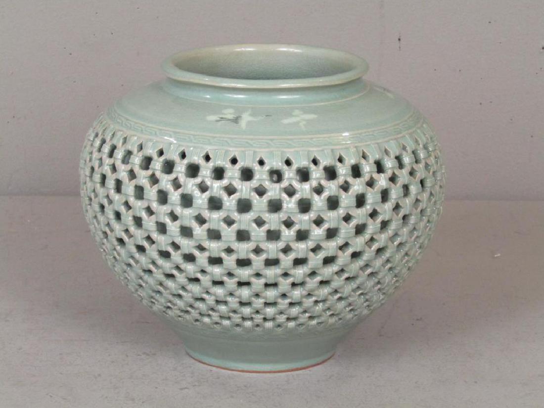 Japanese Glazed Ceramic Vase (1 of 6)