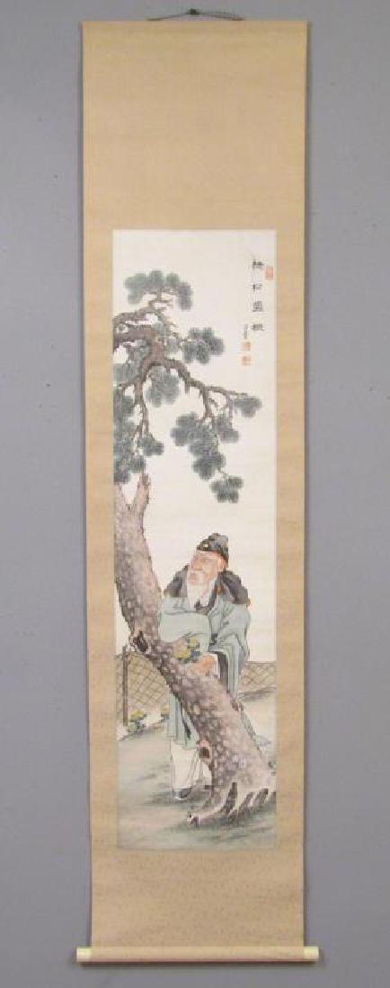 Chinese Painted Silk Scroll (1 of 5)