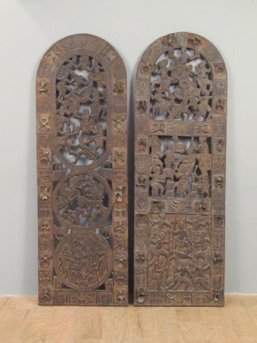 2 Carved Wood African Panels / Doors (1 of 10)
