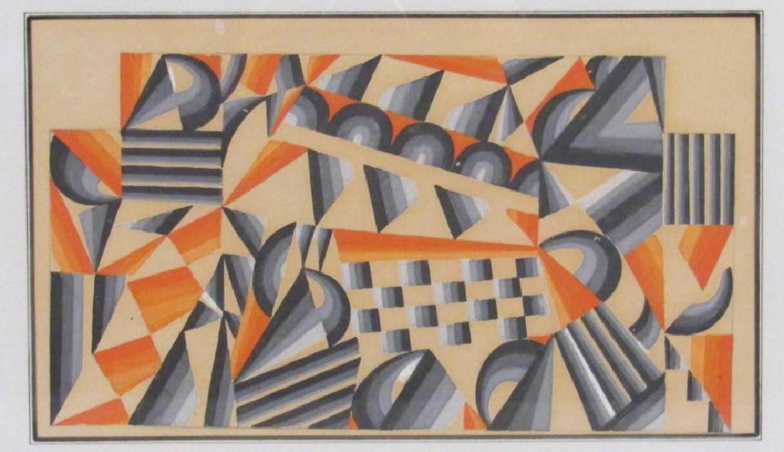 Winold Reiss (American, 1886-1953) - Mixed Media: Gouache with silver on board. "Shellball Apartments, Kew Gardens, L.I. Design for a Ceiling, 1929," geometric shapes. Ex. Shepherd Gallery, New York. With paperwork of provenance. 5" X 8.5" (11" X 14.