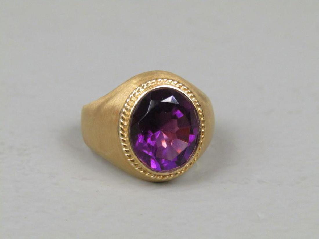18K Amethyst Man's Ring (1 of 5)