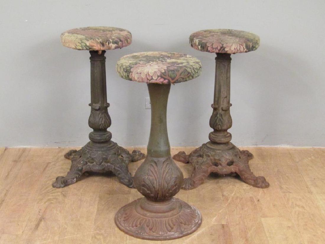 3 Cast Iron Base Bar Stools