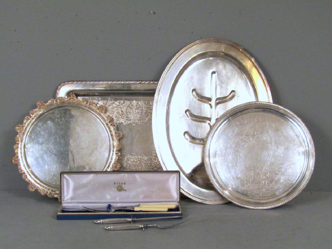 Silverplated Serving Trays Etc (1 of 3)
