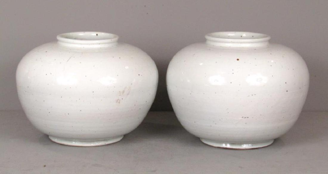 Pair Oriental Glazed Ceramic Vases (1 of 7)