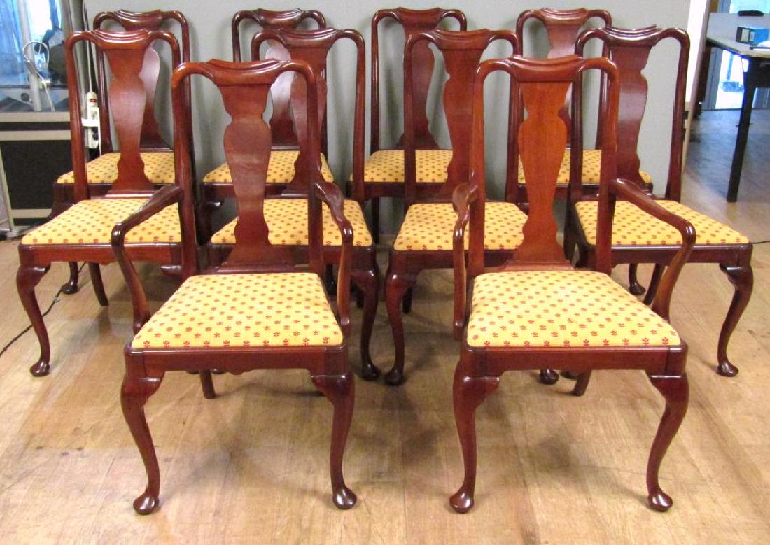 Set of 10 Queen Anne Style Dining Chairs (1 of 7)