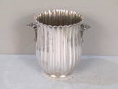 Mid Century Lavorato A Mano Silver Wine Bucket