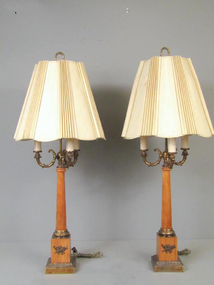 Pair of Empire Style Column Lamps (1 of 5)