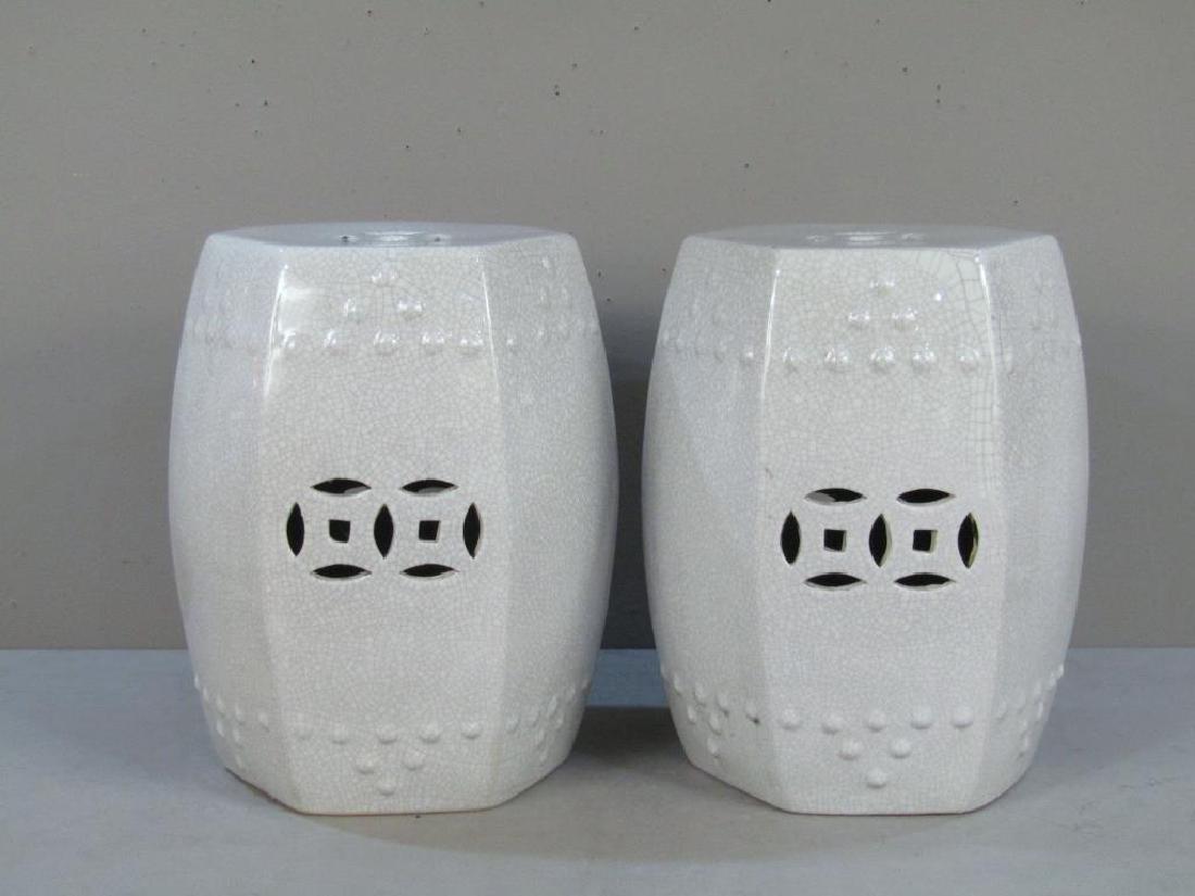 Pair Chinese Glazed Ceramic Garden Seats (1 of 7)