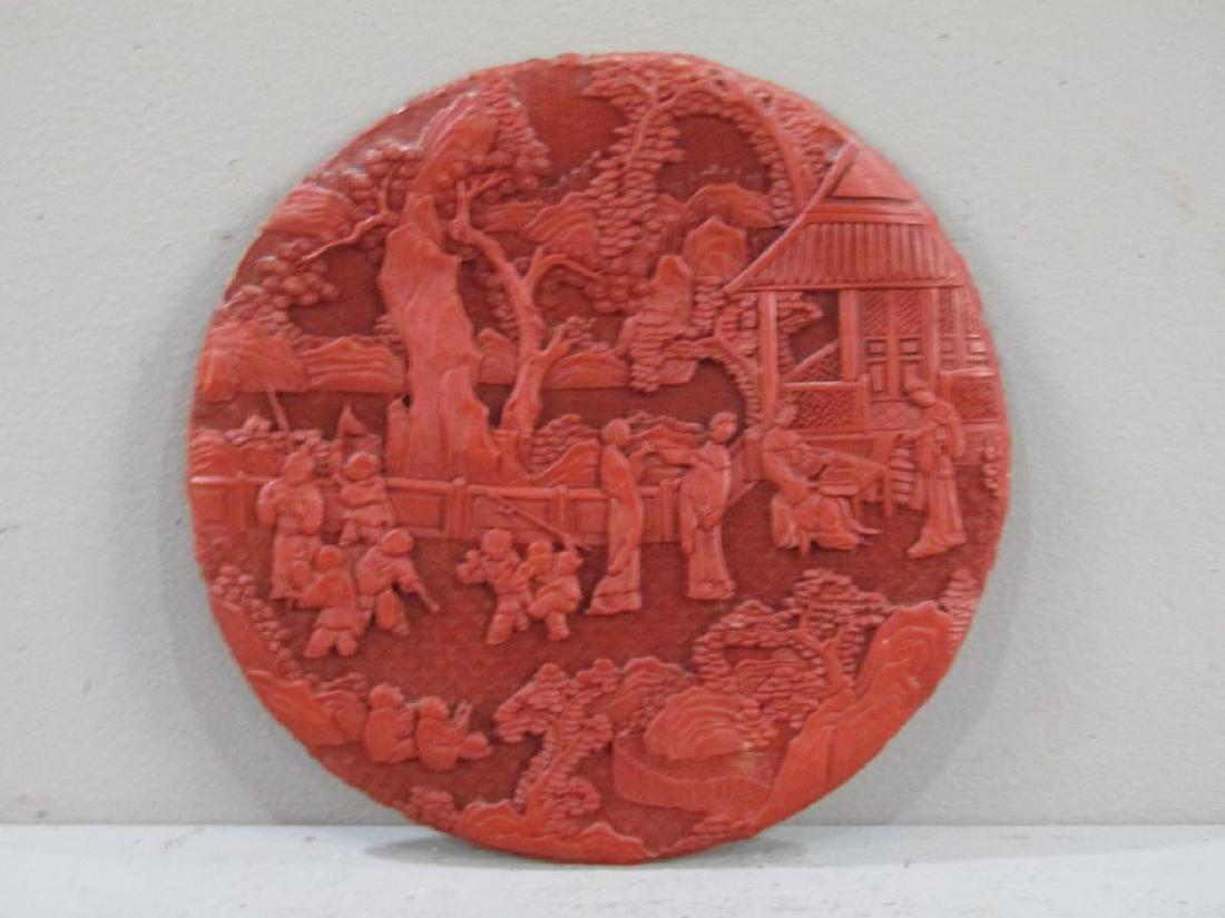 Faux Cinnabar Round Plaque (1 of 5)