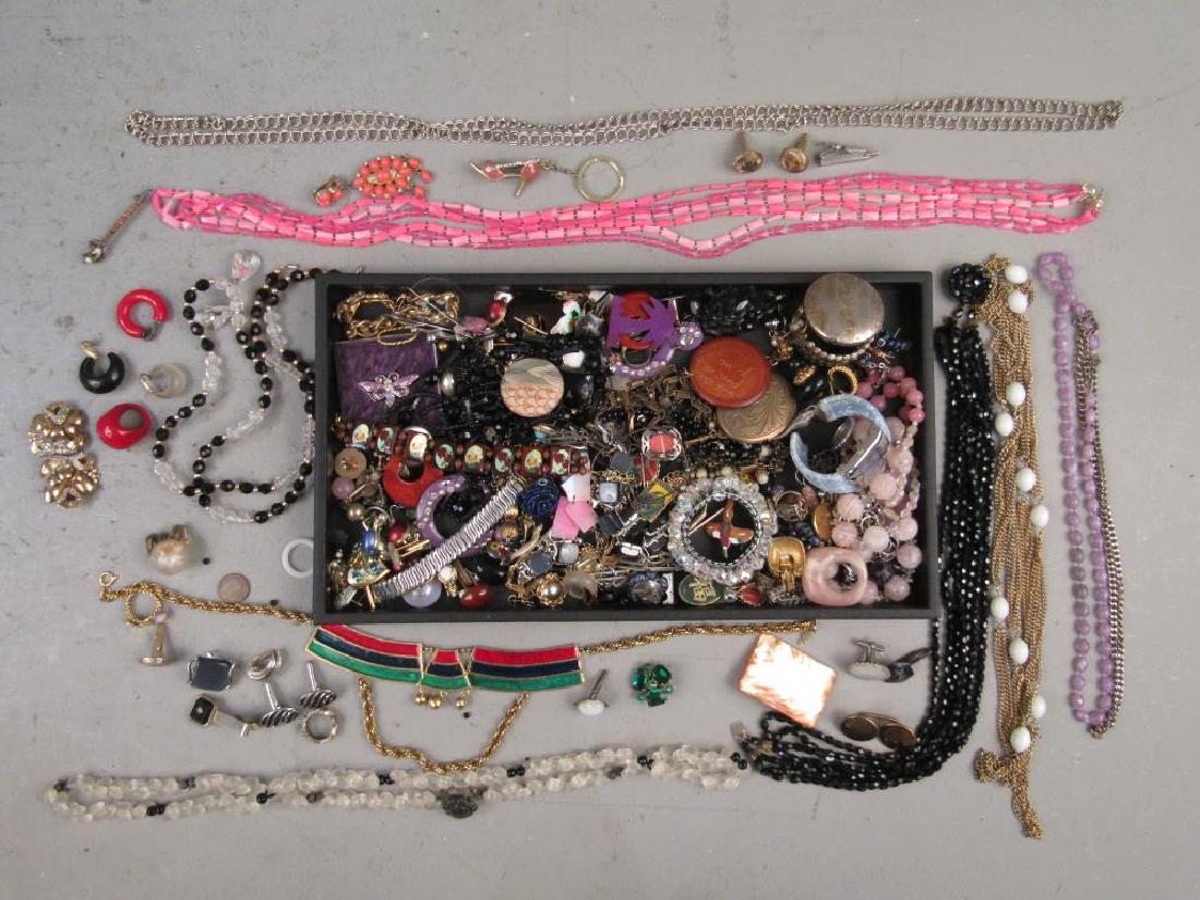Assorted Costume Jewelry: Necklaces and chokers. One with silver clasp.