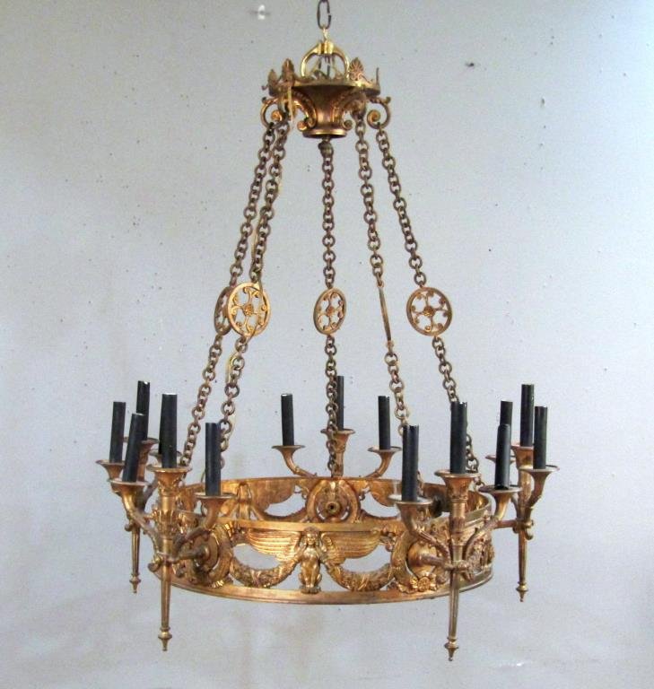 **French Empire Style Round Chandelier (1 of 8)