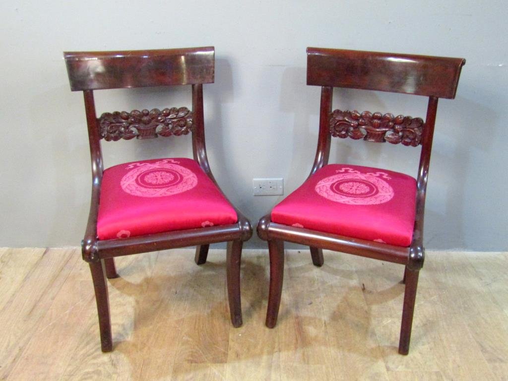Pair American Empire Mahogany Side Chairs (1 of 5)