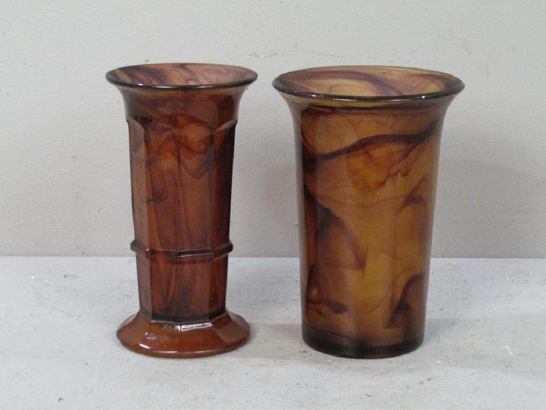 2 Davidson / Caramel Glass Vases (1 of 6)