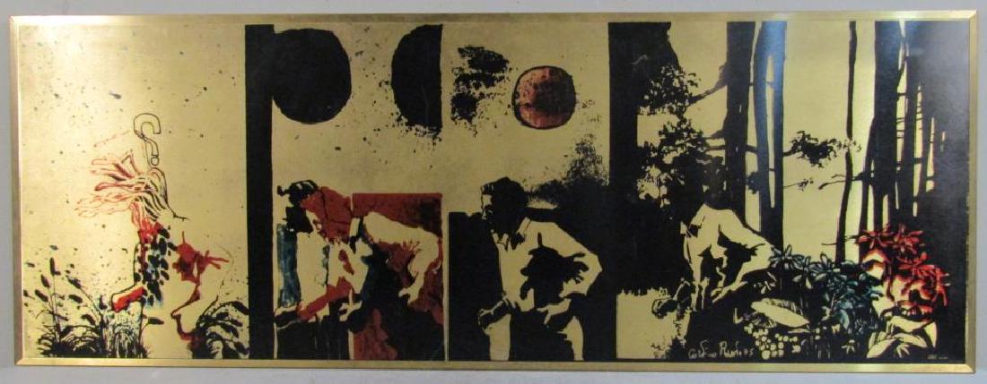 Signed Illegibly - Screenprint on Brass Panel (1 of 10)