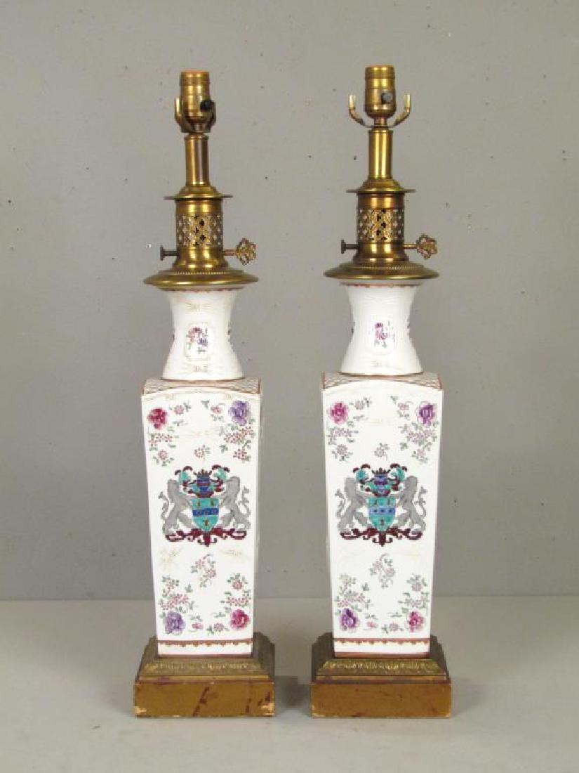 Pair Samson Style Porcelain Vase Lamps (1 of 6)