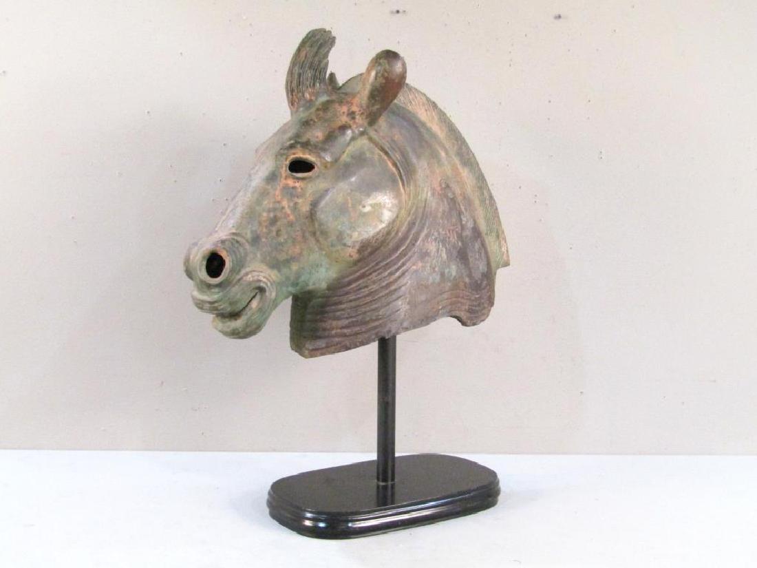 Large Bronze Archaic Style Horse Head (1 of 8)