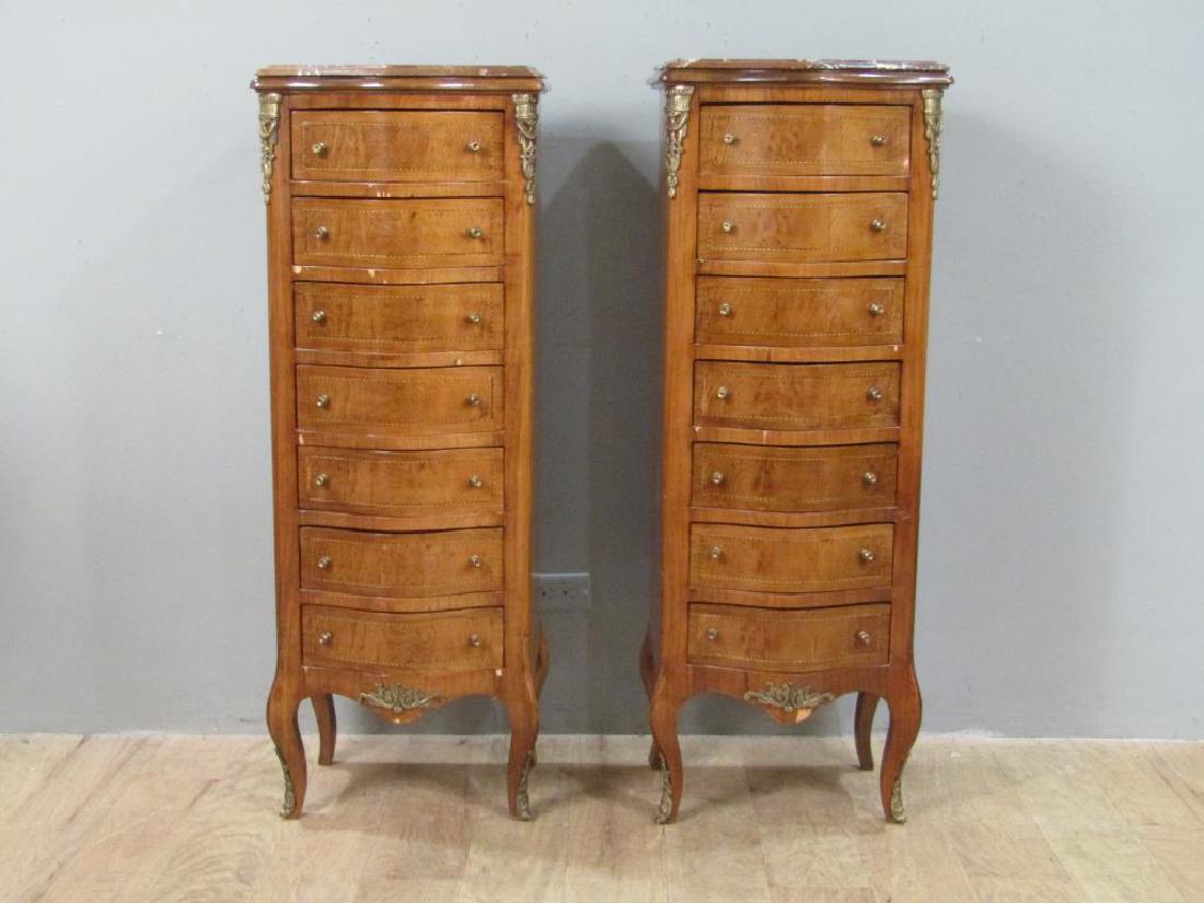 Pair Marble Top Lingerie Chests / Stacks (1 of 7)