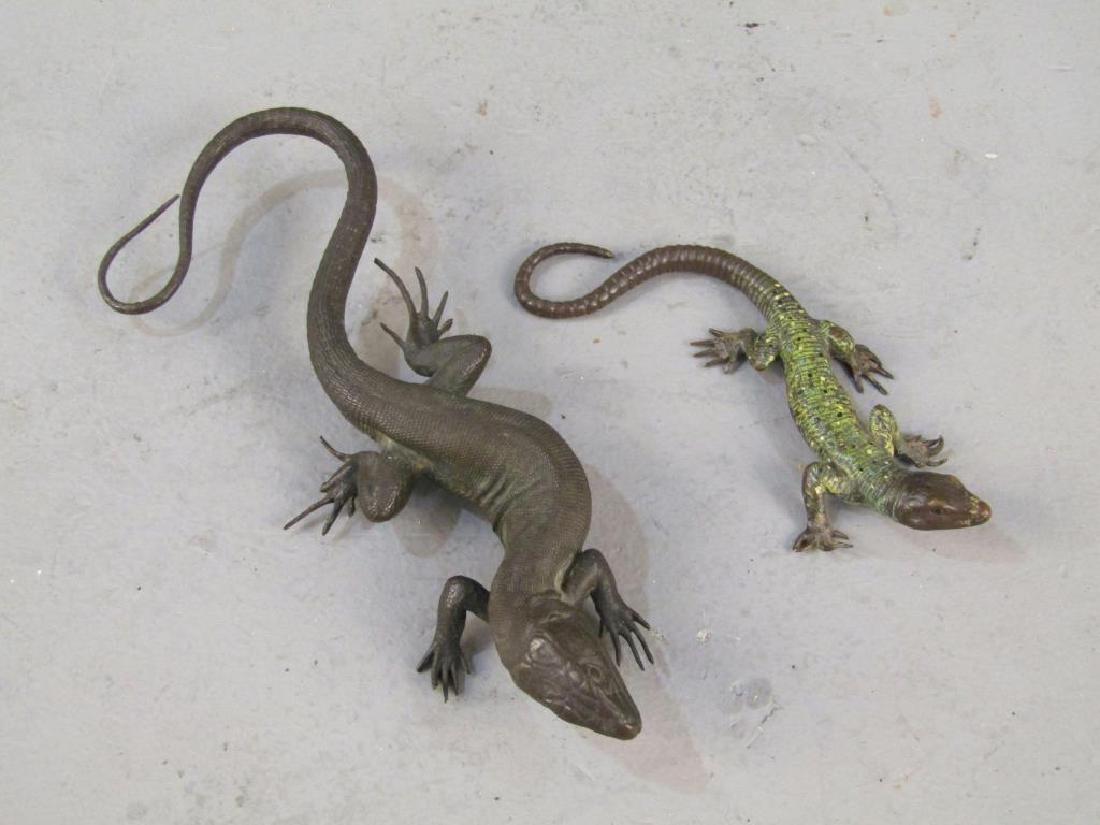 2 Small Bronze Lizard Sculptures (1 of 4)