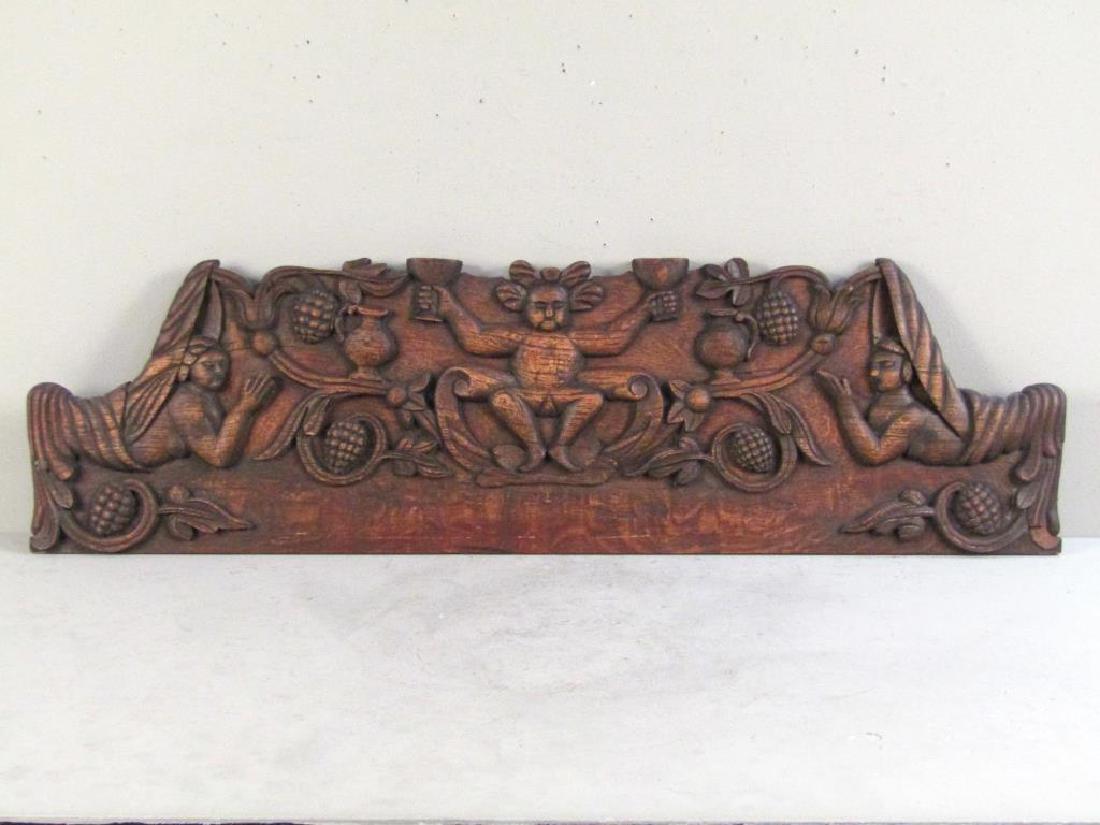 Continental Carved Wood Plaque (1 of 5)