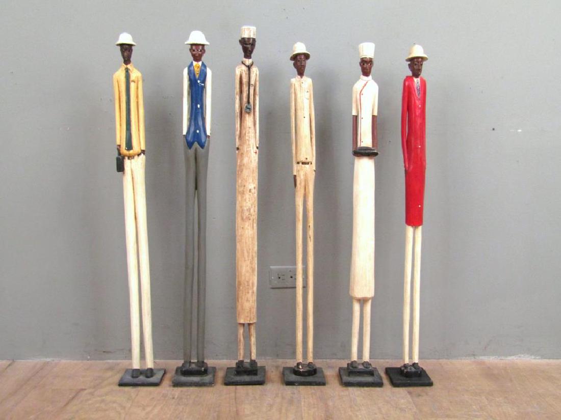 Set of 6 Carved and Painted Stick Figures (1 of 7)