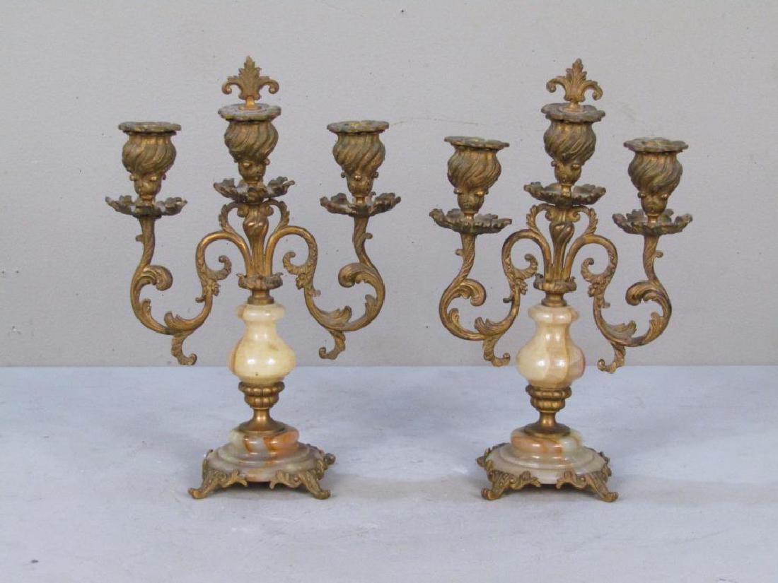 Pair French Style 3 Light Candelabra (1 of 5)