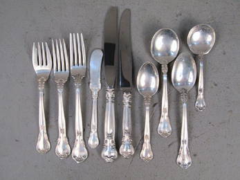 119 Piece Gorham Sterling Silver Flatware Set