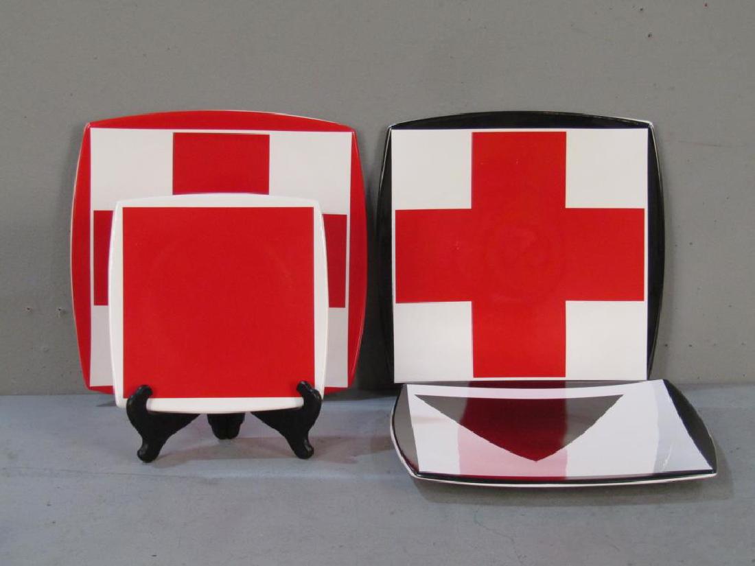 Set of 4 Maison Rouge Glazed Ceramic Plates (1 of 5)