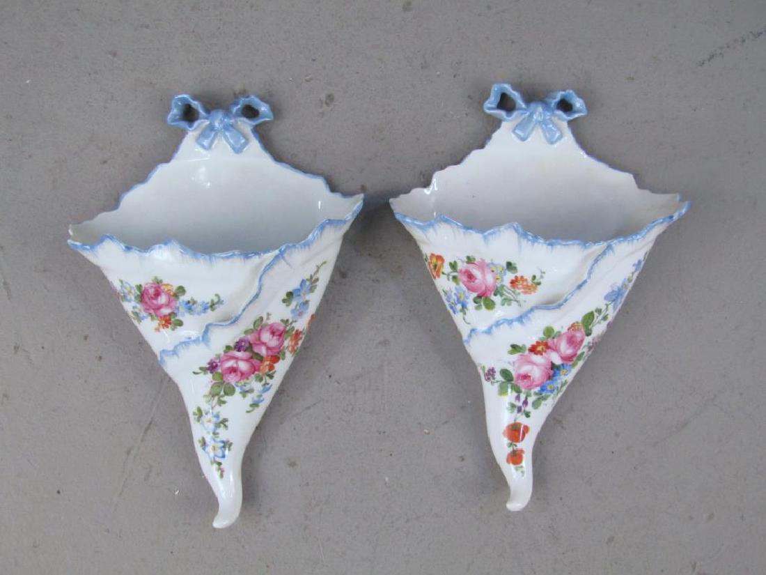 Pair Limoges Porcelain Wall Pockets (1 of 6)