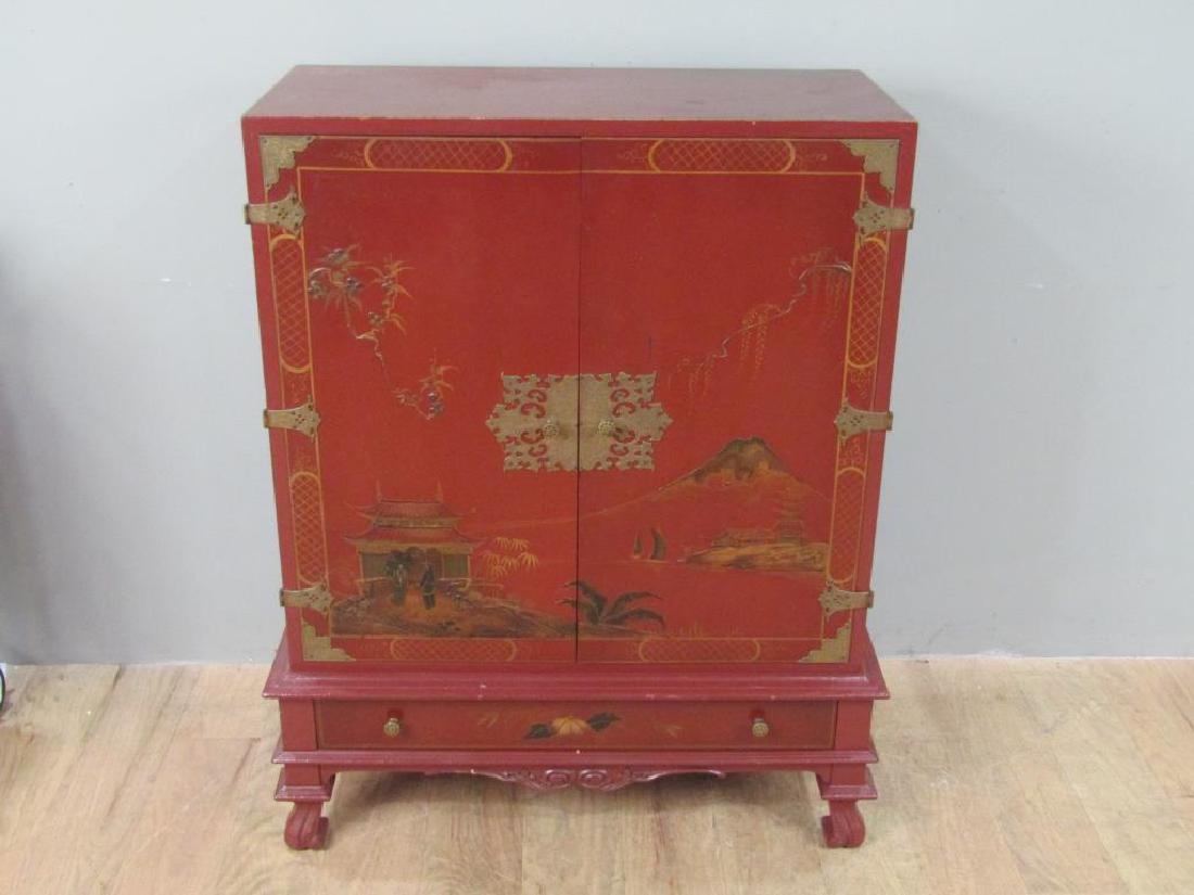 Chinese Red Lacquer Cabinet (1 of 6)