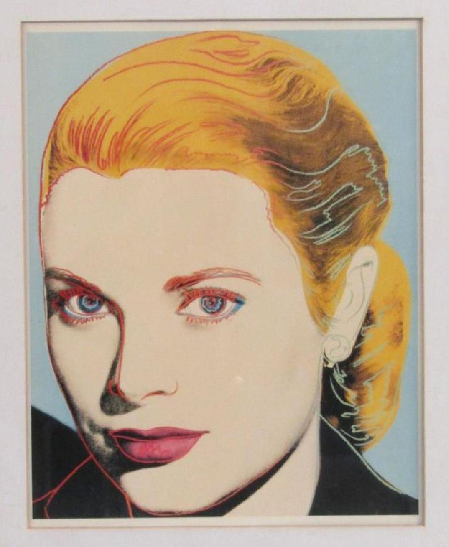 Picture - Andy Warhol's Grace Kelly: Portrait of the actress in multicolored outlines. 11.5" X 9" (19.5" X 15")