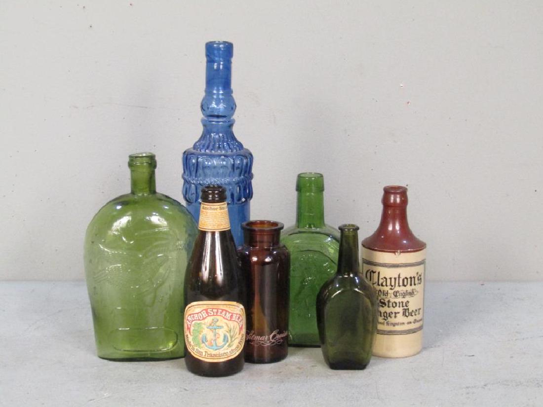 6 Glass and One Glazed Ceramic Bottle (1 of 6)