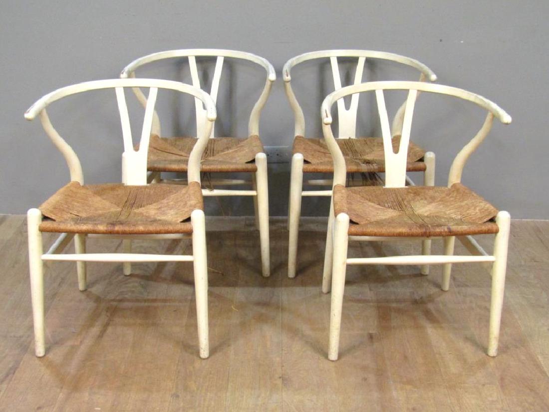 Set of 4 Hans Wegner Wishbone Chairs (1 of 6)