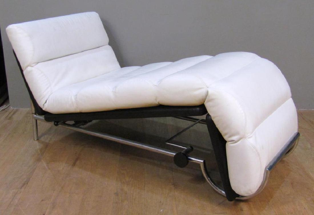 Modern Chrome and Leather Lounge Chair (1 of 5)