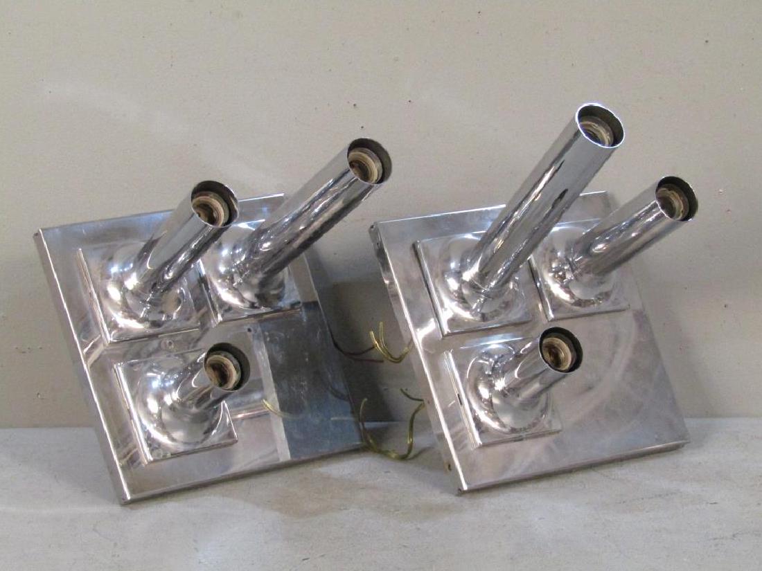 Pair Modern Chrome 3 Light Fixtures (1 of 4)
