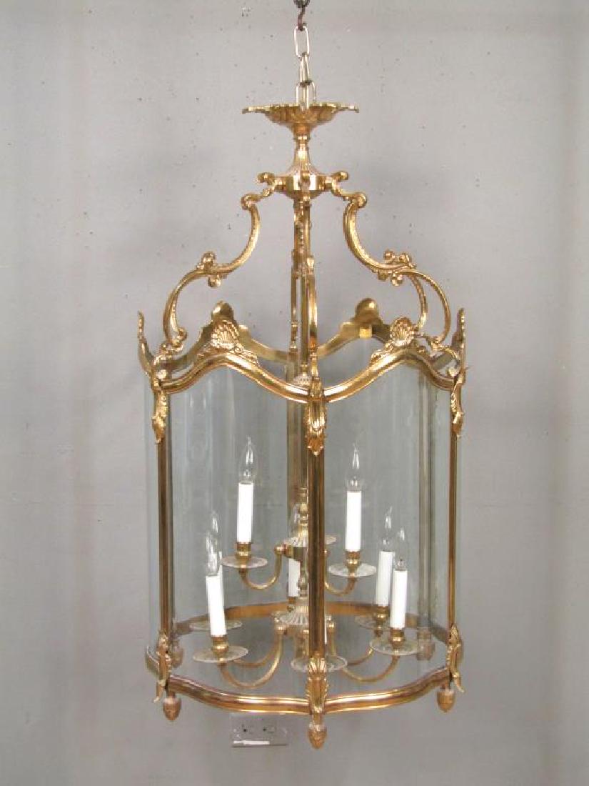 Large Bronze and Glass Lantern Fixture (1 of 6)