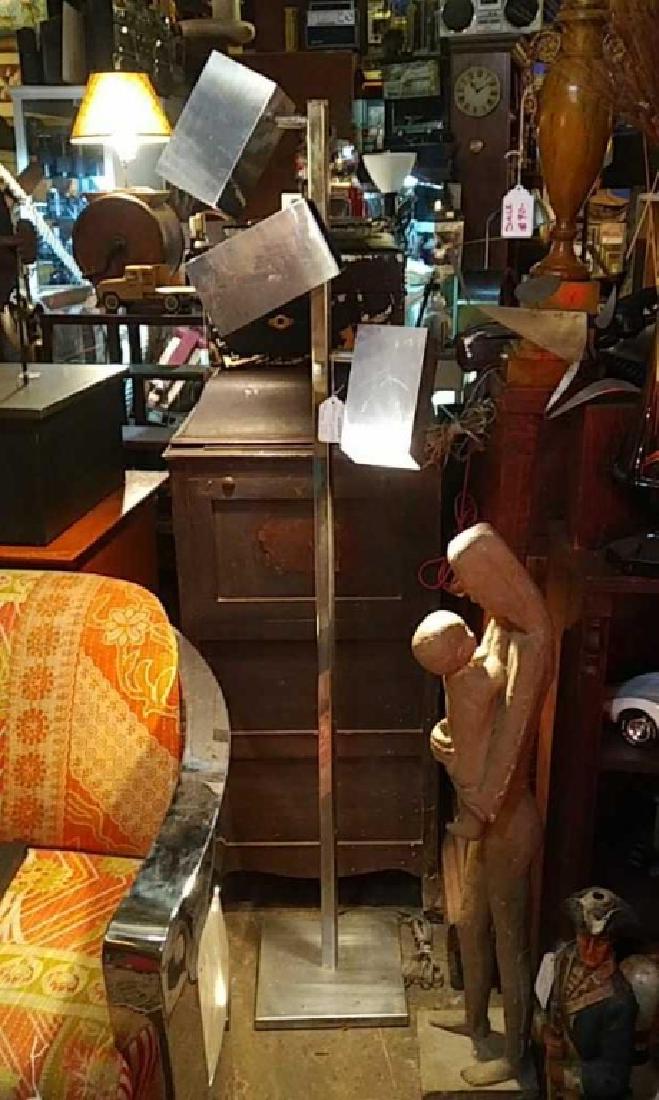 Robert Sonneman Chrome Floor Lamp. Cubist shades: on straight cube post and square base. 59"