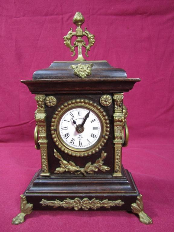 Gustave Becker Shelf Clock: bronze mounted ebonized wood. Medaille D'or.